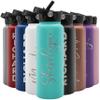 Amazing Items Personalized Water Bottle w/Straw & Lid, 40 oz - Teal | Custom Large Stainless Steel Sports Water Bottle w/Name and Text - Double-Wall, Vacuum Insulated - Rotating Handle view 1