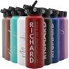 Amazing Items Personalized Water Bottle w/Straw & Lid, 40 oz - Fire Red | Custom Large Stainless Steel Sports Water Bottle w/Name and Text - Double-Wall, Vacuum Insulated - Rotating Handle view 1