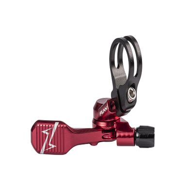 Funn UpDown Mountain Bike Dropper Seatpost 4 Way Mount CNC Remote Lever kit fits Both External and Internal Routing droppers, Smooth Action Easy-to-Use (Red)