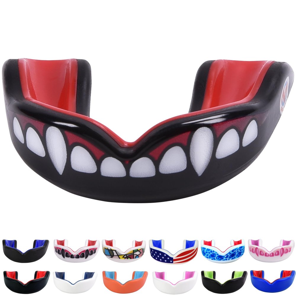 Oral Mart Vampire Fangs Youth Mouthguard for Kids - Youth Mouthguard for Karate, Flag Football, Martial Arts, Taekwondo, Boxing, Football, Rugby, BJJ, Muay Thai, Soccer, Hockey