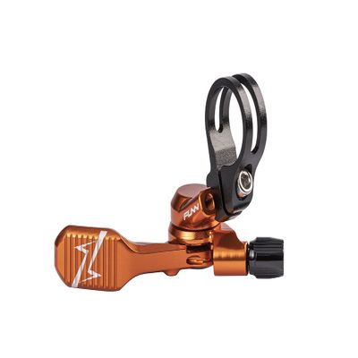 Funn UpDown Mountain Bike Dropper Seatpost 4 Way Mount CNC Remote Lever kit fits Both External and Internal Routing droppers, Smooth Action Easy-to-Use (Orange)