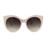 SA106 Girls Kid Size Thick Plastic Round Circle Lens Cat Eye Sunglasses White Brown view 2