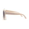 SA106 Girls Kid Size Thick Plastic Round Circle Lens Cat Eye Sunglasses White Brown view 3