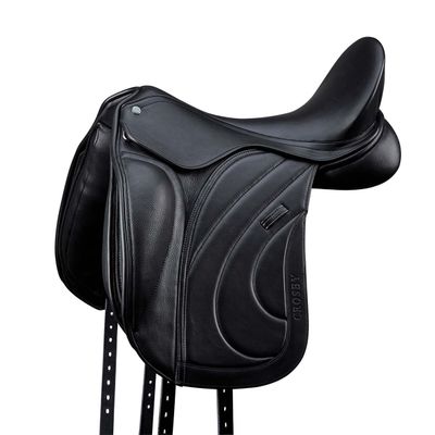 Crosby Dressage Adj Knee Block Saddle, Black, 17"