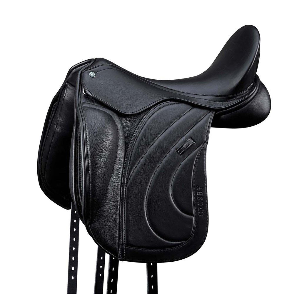 Crosby Dressage Adj Knee Block Saddle, Black, 17"