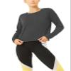 Bestisun Open Back Workout Tops Long Sleeve Backless Yoga Clothes Sports Athletic Shirts for Women Deep Gray L view 4