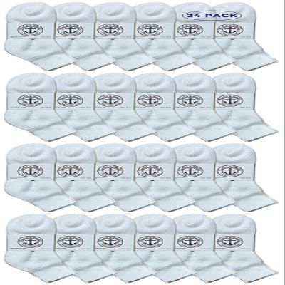 24 Pairs Of Yacht & Smith Wholesale Bulk Womens Mid Ankle Socks, Cotton Sport Athletic Socks - Size 9-11 (White)