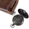 AV Victorian Style Push Knob Clock Compass with Box Wooden Handmade Antique Finish Marine Item view 3