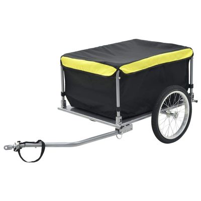 Tidyard Bike Trailer, Black and Yellow Steel Frame, 143.3 lb Capacity, Waterproof Polyester Fabric, Foldable Drawbar, for Local Commutes and Long-Distance Tours