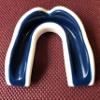 Oral Mart White/Navy Blue Kids Mouthguard for Sports - Youth Mouthguard for Karate, Football, Martial Arts, Taekwondo, Boxing, Rugby, BJJ, Muay Thai, Soccer, Hockey (with Free Case) view 3
