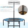 Soozier 48" Adult Hexagon Rebounder Trampoline with Adjustable Bar, Blue view 4