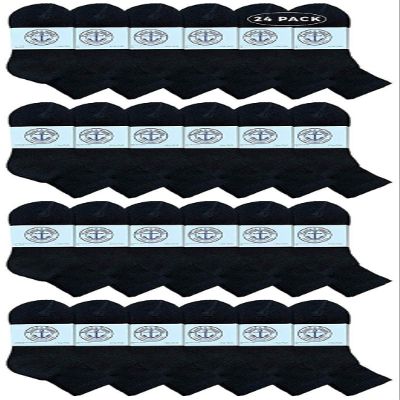 24 Pairs Of Yacht & Smith Wholesale Bulk Womens Mid Ankle Socks, Cotton Sport Athletic Socks - Size 9-11 (Black)