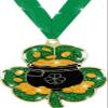 2.5" St. Patrick's Day Glitter Medals Gold, Happy Saint Patricks Day Trophy Medal Awards, Great Shiny Irish Shamrock Themed Prizes 20 Pack view 1
