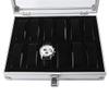 AUNMAS Watch Display Case, Transparent Glass Top, Aluminum Watch Box Organizer, 12 Slots Storage for Men, Jewelry and Beads Holder, Silver view 3