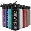 Amazing Items Personalized Water Bottle w/Straw & Lid, 18 oz - Black | Custom Stainless Steel Sports Water Bottle w/Name and Text - Double Wall, Vacuum Insulated - Rotating Handle view 1