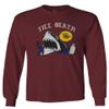 0257. Shark Summer Vibe Cool Graphic Surf Till Death Streetwear Society Men's Long Sleeve t Shirt (Maroon X-Large)
