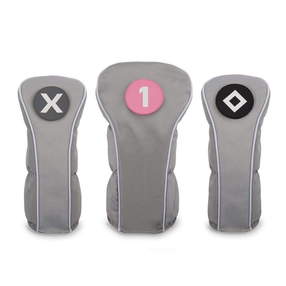 Ame & Lulu Golf Headcovers (Grey/Pink/Black)