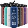 Amazing Items Personalized Water Bottle w/Straw & Lid, 40 oz - Navy Blue | Custom Large Stainless Steel Sports Water Bottle w/Name and Text - Double-Wall, Vacuum Insulated - Rotating Handle view 1