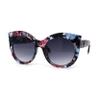 Girls Kid Size Thick Plastic Round Circle Lens Cat Eye Sunglasses Flower Smoke view 1
