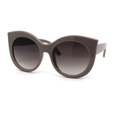 Girls Kid Size Thick Plastic Round Circle Lens Cat Eye Sunglasses Grey Smoke