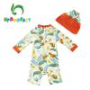 upandfast Baby/Toddler Girl One Piece Zip Sunsuits with Sun Hat UPF 50+ Sun Protection Infant Beach Swimsuit (Orange(LS), 12-18 Months) view 2