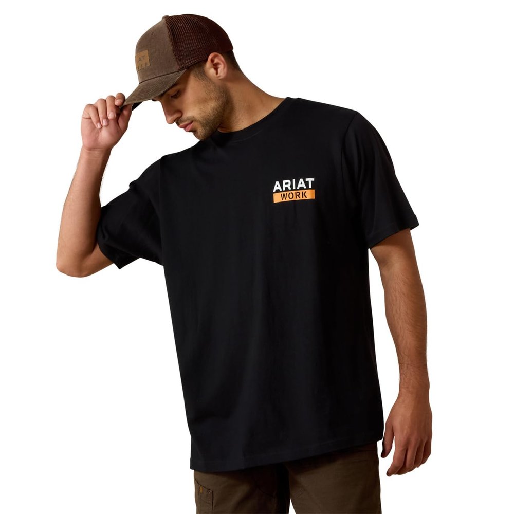 ARIAT Mens Rebar Cotton Strong Roughneck Graphic T-Shirt Black