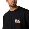 ARIAT Mens Rebar Cotton Strong Roughneck Graphic T-Shirt Black view 3