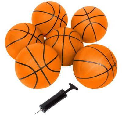 29.5" Size 7 Regulation Size Basketballs - Set of 6 Orange with Pump by Trademark Innovations