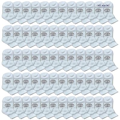 72 Pairs Of Yacht & Smith Wholesale Bulk Womens Mid Ankle Socks, Cotton Sport Athletic Socks - Size 9-11 (White)