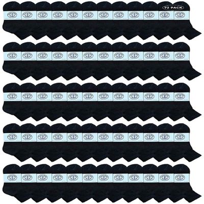 72 Pairs Of Yacht & Smith Wholesale Bulk Womens Mid Ankle Socks, Cotton Sport Athletic Socks - Size 9-11 (Black)