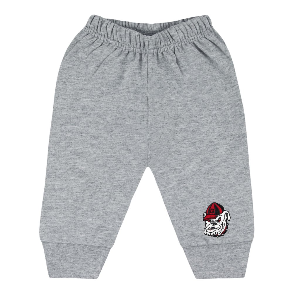 College Baby NCAA Infant Jogger Sweatpants, Georgia Bulldog Head Logo, Oxford, 18 Months