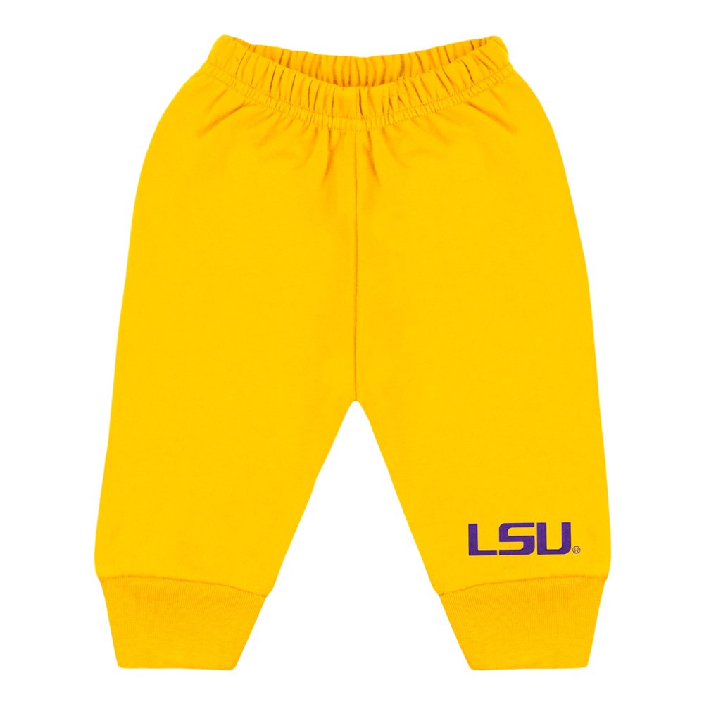College Baby NCAA Officially Licensed Infant Jogger Sweatpants, LSU LSU Script Logo, Gold, 4T