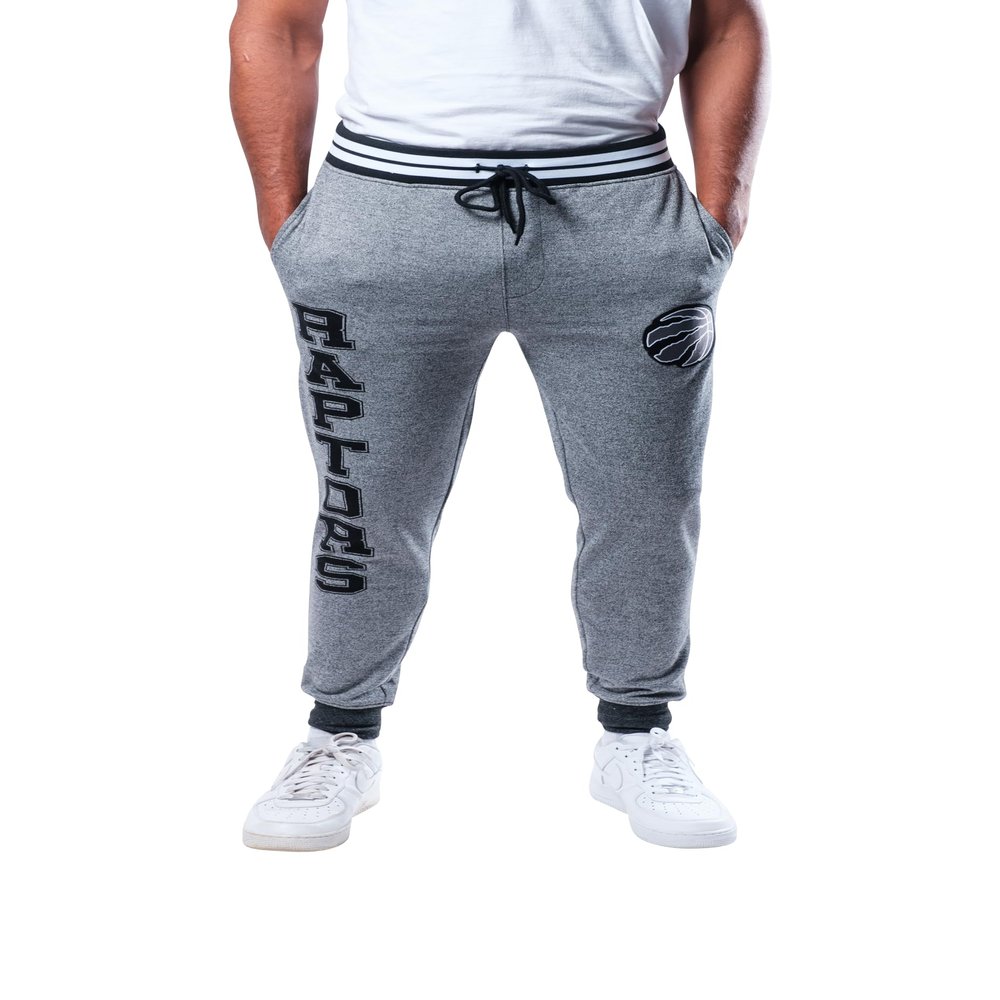 Ultra Game NBA Official Mens Super Soft Game Day Jogger Sweatpants - Unisex, Toronto Raptors, Black Marl, Medium