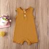 0-18 M Baby Girl One Piece Bodysuit Romper Solid Color Knit Newborn Infant Boy Summer Clothes Casual Outfit (Yellow, 6-9 M) view 2
