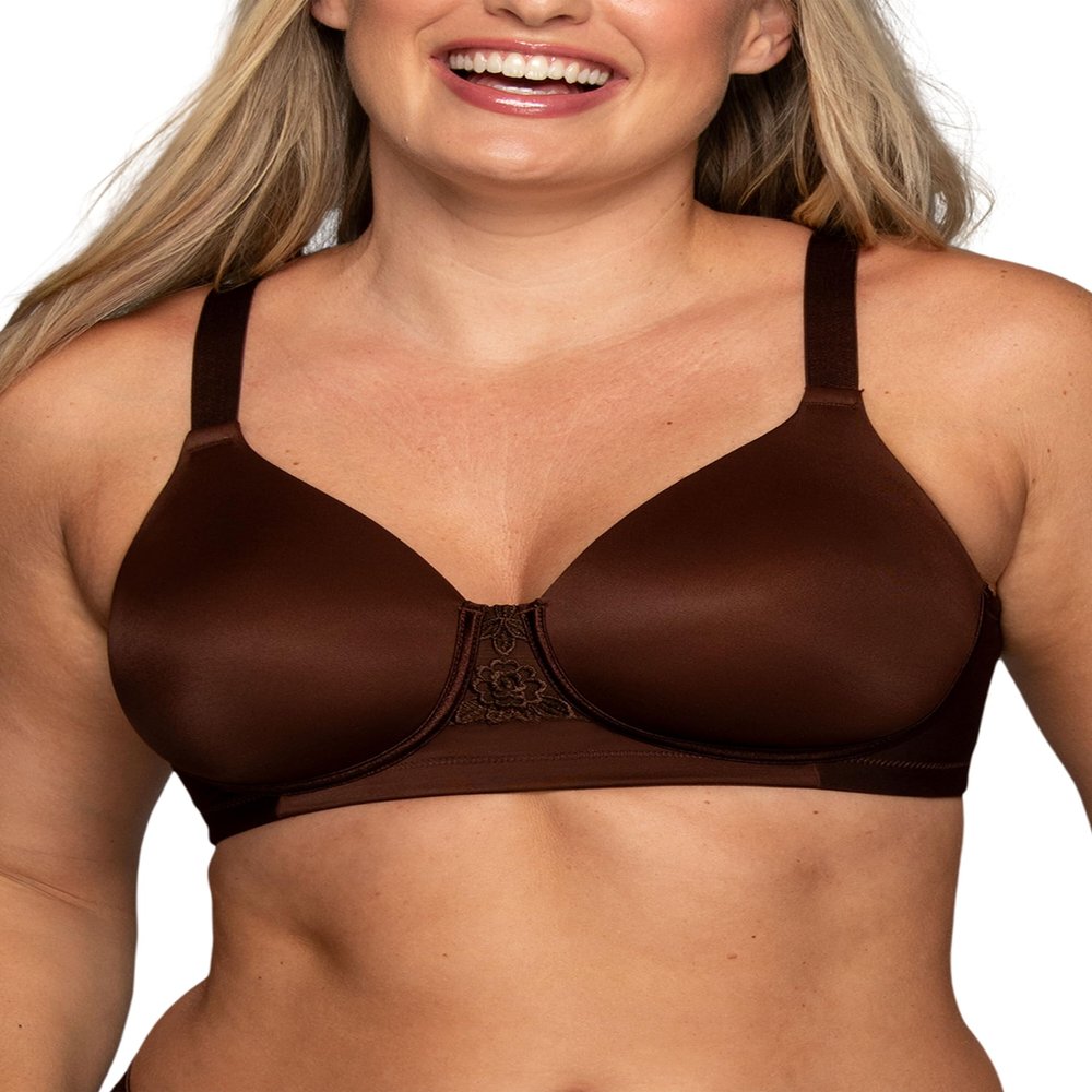Vanity Fair Women's Full Figure Beauty Back Smoothing Bra, 4 Way Stretch Fabric, Lightly Lined Cups up to H - Wirefree - Cappuccino, 40C