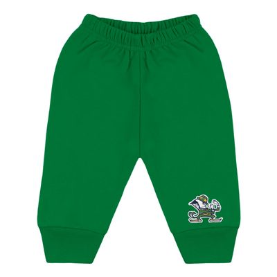 College Baby NCAA Infant Jogger Sweatpants, Notre Dame Leprechaun Logo, Kelly, 6-9 Months