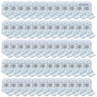 120 Pairs Of Yacht & Smith Wholesale Bulk Womens Mid Ankle Socks, Cotton Sport Athletic Socks - Size 9-11 (White)