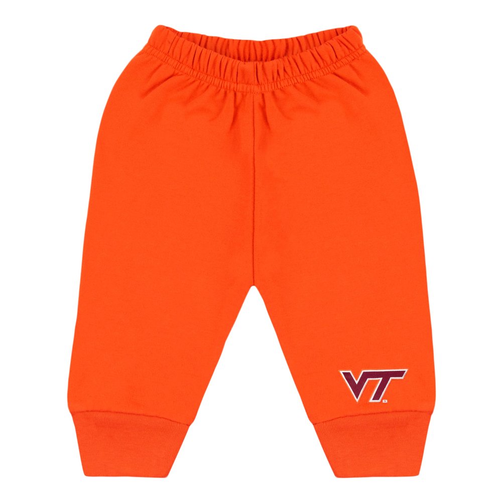 College Baby NCAA Officially Licensed Infant Jogger Sweatpants, Virginia Tech Hokies Logo, Orange, 3T