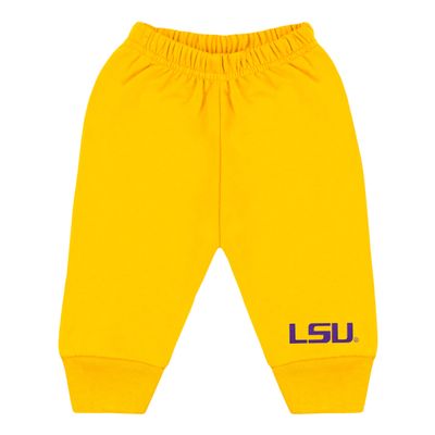 College Baby NCAA Officially Licensed Infant Jogger Sweatpants, LSU LSU Script Logo, Gold, 3T