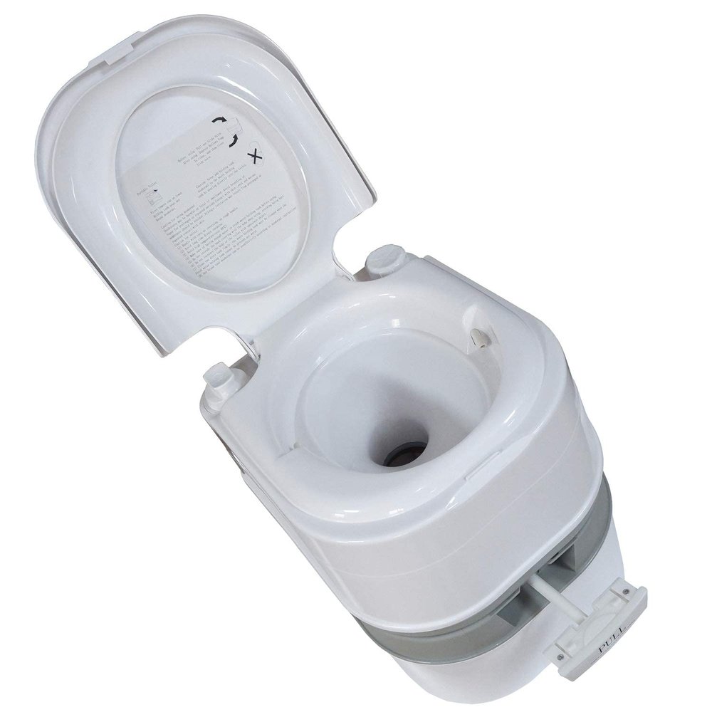 HongK- Portable Toilet 24L 6 Gallon Flush Travel Camping Outdoor/Indoor Commode Potty [P/N: ET-TOILET002-24L]
