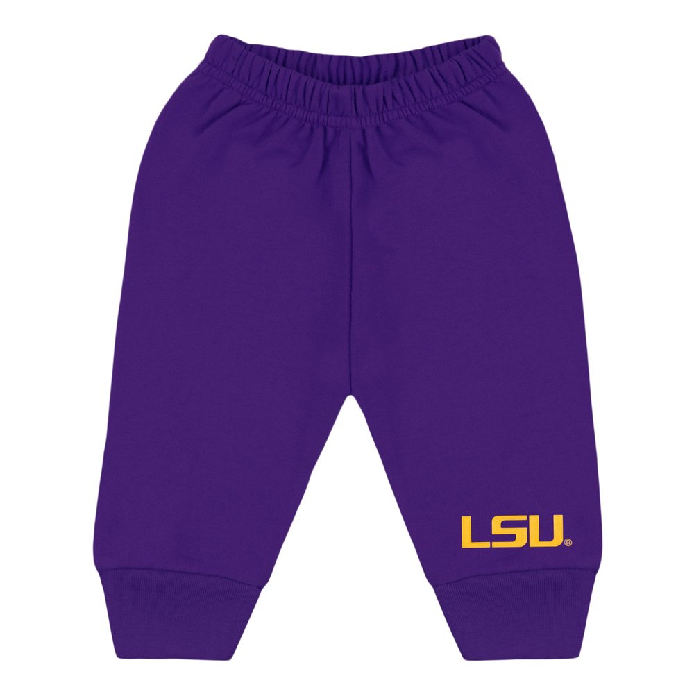 College Baby NCAA Officially Licensed Infant Jogger Sweatpants, LSU LSU Script Logo, Purple, 3T