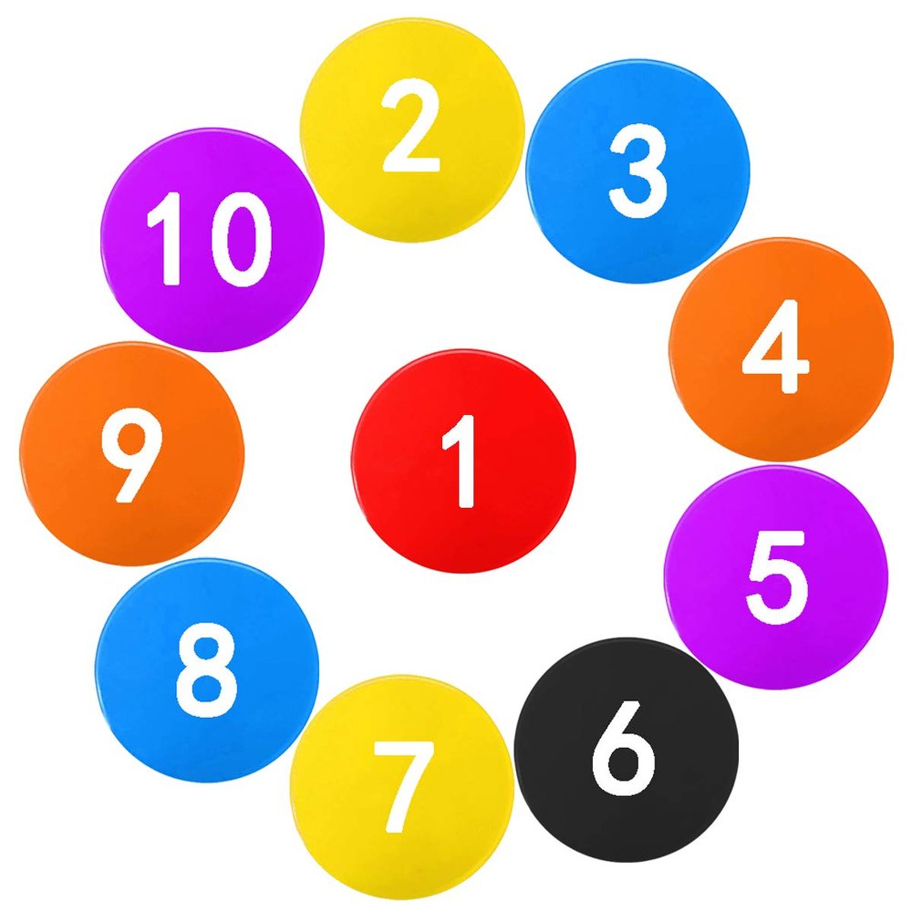 10 Pcs Poly Spots, Haploon 9 Inch Non Slip Floor Dots Sport Set for Drills Training Soccer Football Basketball Footwork Teaching Marker Field