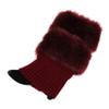 Flybloom Womens Cotton Winter Coat Crochet Knit Fur Fit Warmers Cuffs Toppers Boot Socks 1 Pair(Red wine) view 1