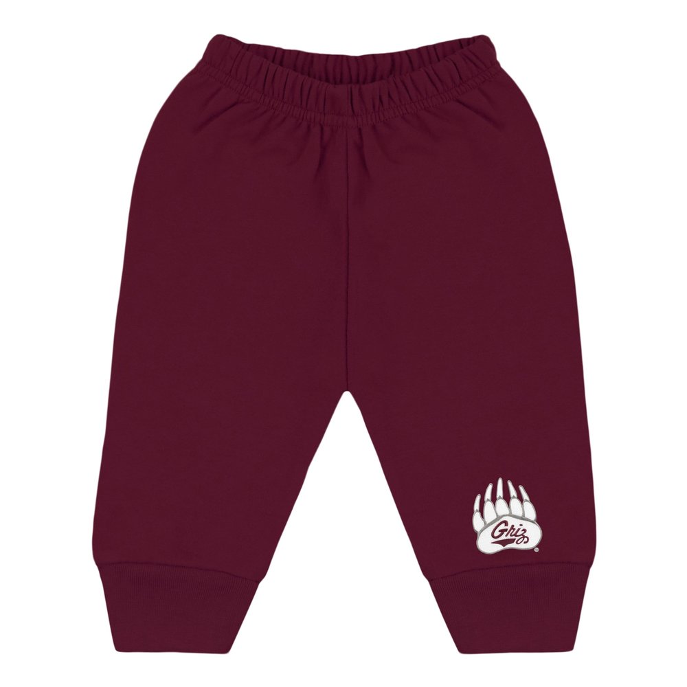 College Baby NCAA Officially Licensed Infant Jogger Sweatpants, Montana Logo, Maroon, 2T