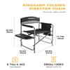 KingCamp Folding Camping Chair, Heavy Duty Portable Directors Style with Side Table Carry Handle Storage Pockets for Outdoor Tailgating Sports Backpacking Fishing, Black view 3
