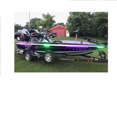 Green Blob Outdoors Pimp My Fishin Boat UV LED Light Strips kit Ultra Violet Black Light for Bass Boats Rub Rails, with Bonus Red & Navigation LED Light Strips IP68 Waterproof