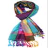 Colorful Elephant Peacock Feather Pashmina Scarf Shawl Wrap (Black Elephant) view 2