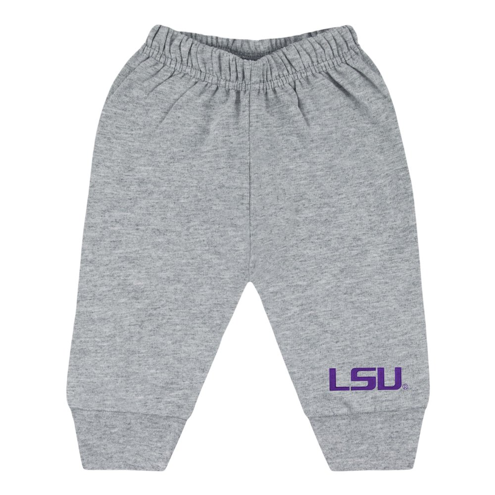 College Baby NCAA Officially Licensed Infant Jogger Sweatpants, LSU LSU Script Logo, Oxford, 4T