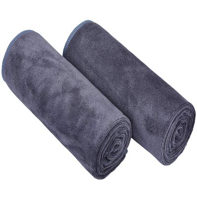 HOPESHINE Home Gyms Towel for Men Women Microfiber Gym Towels Cycling Workout Sweat Towel Set Quick Dry Exercise Sports Travel Towel Fast Drying 2-Pack (Grey x2)