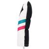Majek Golf Vintage Headcovers White Seafoam Teal Pink Stripe Premium Retro Leather Style #5 Fairway Wood Head Cover Fits All Modern Metal Woods Classic Handcrafted Custom Designs Made in California view 3
